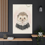 Baby Hedgehog Nursery Canvas Wall Art — Lace collar series. Product mockup 24 of 24.