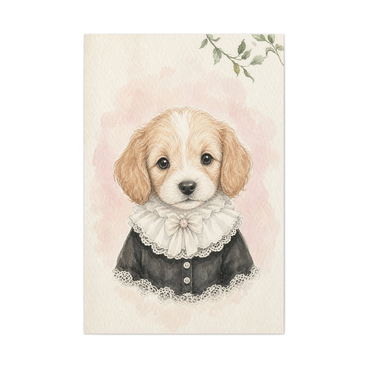 Baby Puppy Nursery Canvas Wall Art | Watercolor Animal Print | Kids Room Decor