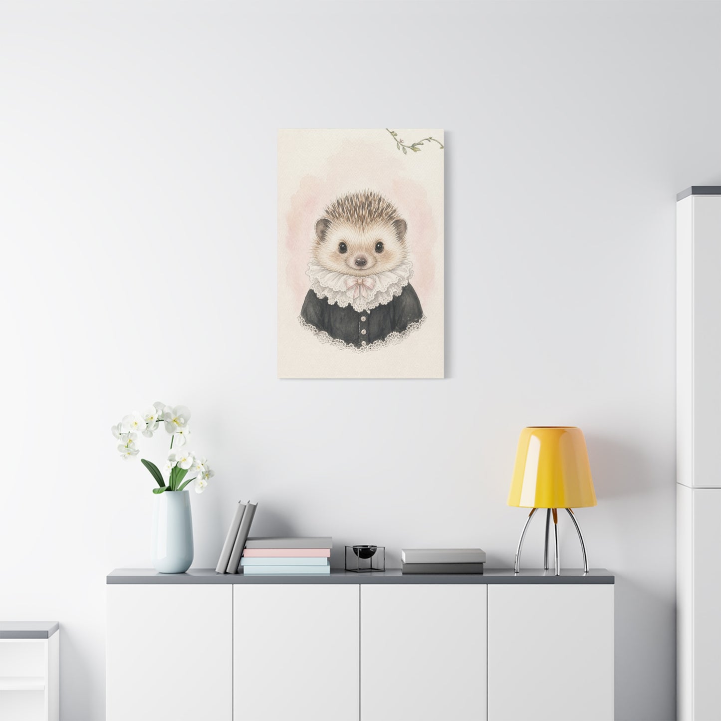 Baby Hedgehog Nursery Canvas Wall Art | Watercolor Animal Print | Kids Room Decor