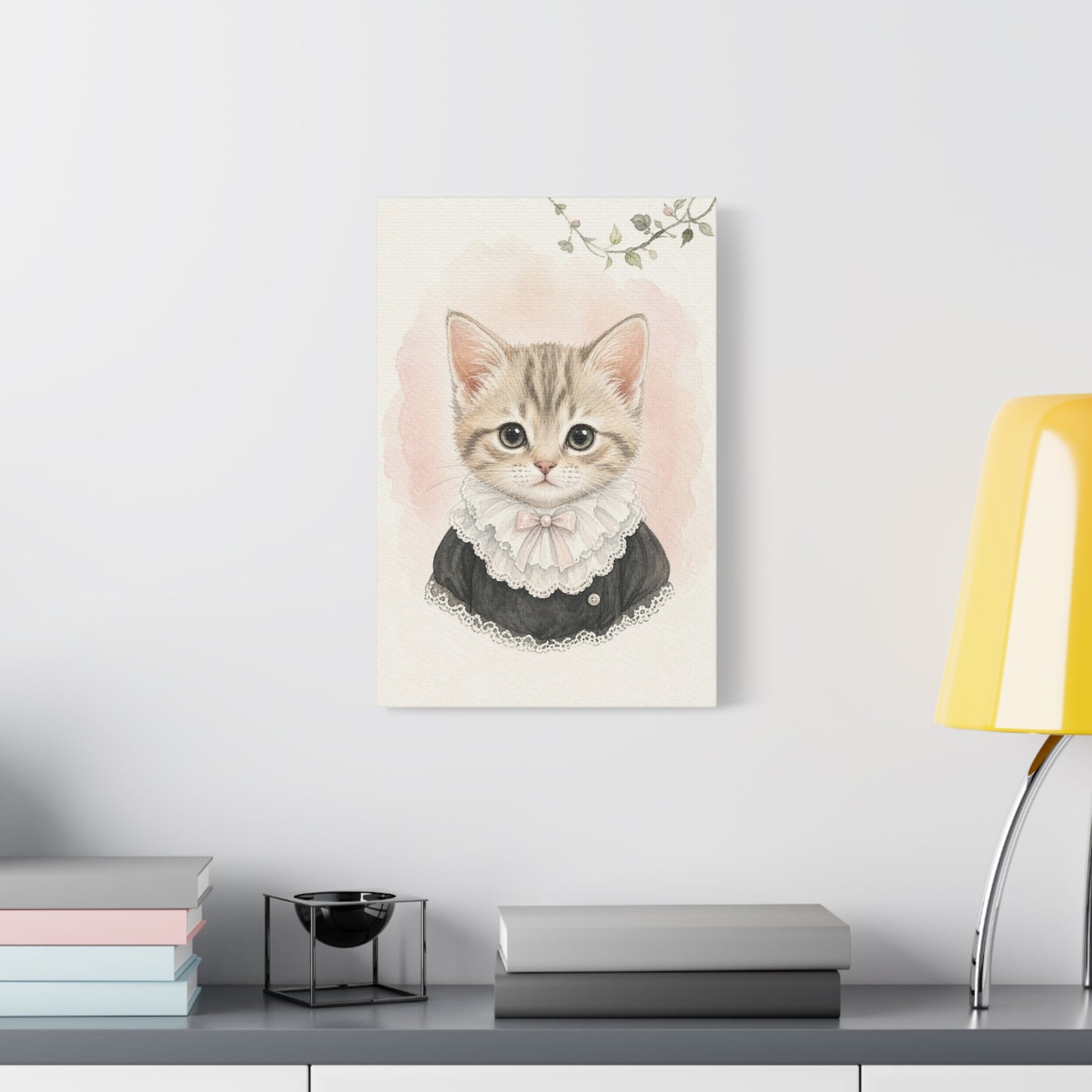 Baby Kitten Nursery Canvas Wall Art | Watercolor Animal Print | Kids Room Decor