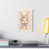 Baby Rabbit Nursery Canvas Wall Art — Floral & lavender series. Product mockup 8 of 24.