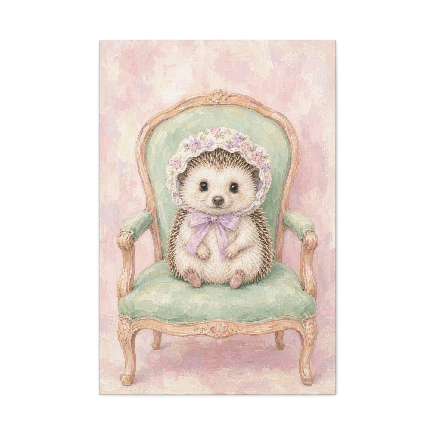 Baby Hedgehog Nursery Canvas Wall Art | Watercolor Animal Print | Kids Room Decor