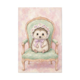Baby Hedgehog Nursery Canvas Wall Art — Vintage armchair series. Product mockup 4 of 24.