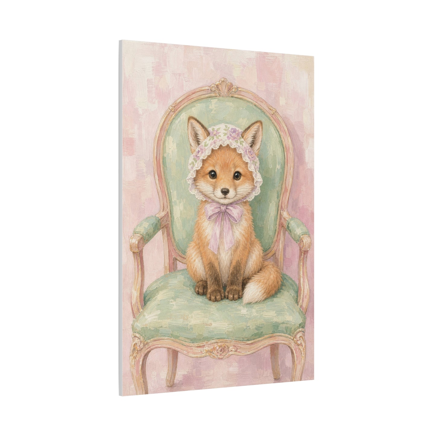 Baby Fox Nursery Canvas Wall Art | Watercolor Animal Print | Kids Room Decor