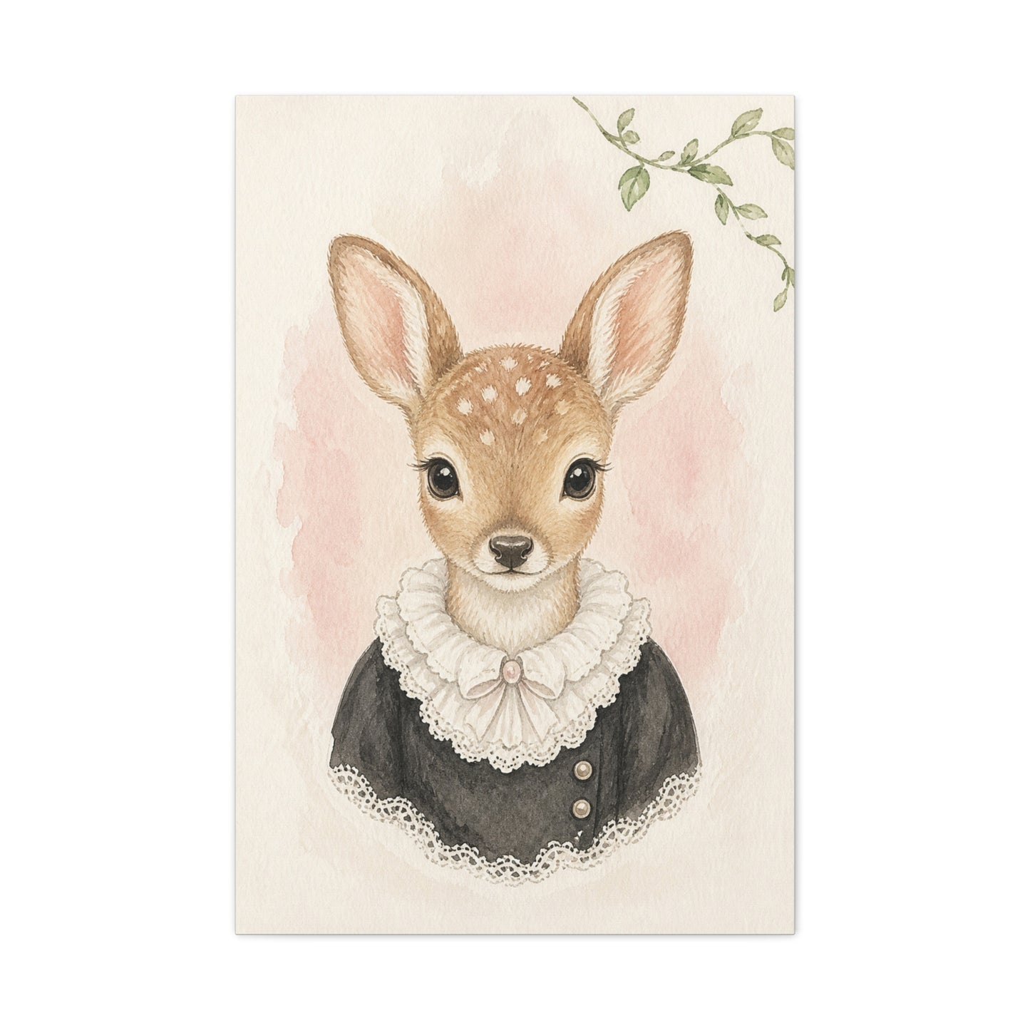 Baby Deer Nursery Canvas Wall Art | Watercolor Animal Print | Kids Room Decor