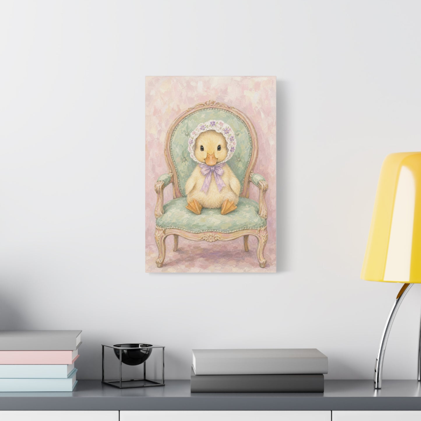 Baby Duck Nursery Canvas Wall Art | Watercolor Animal Print | Kids Room Decor