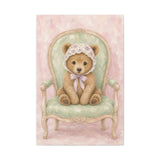 Baby Bear Nursery Canvas Wall Art — Vintage armchair series. Product mockup 4 of 24.