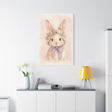 Baby Rabbit Nursery Canvas Wall Art — Floral & lavender series. Product mockup 20 of 24.