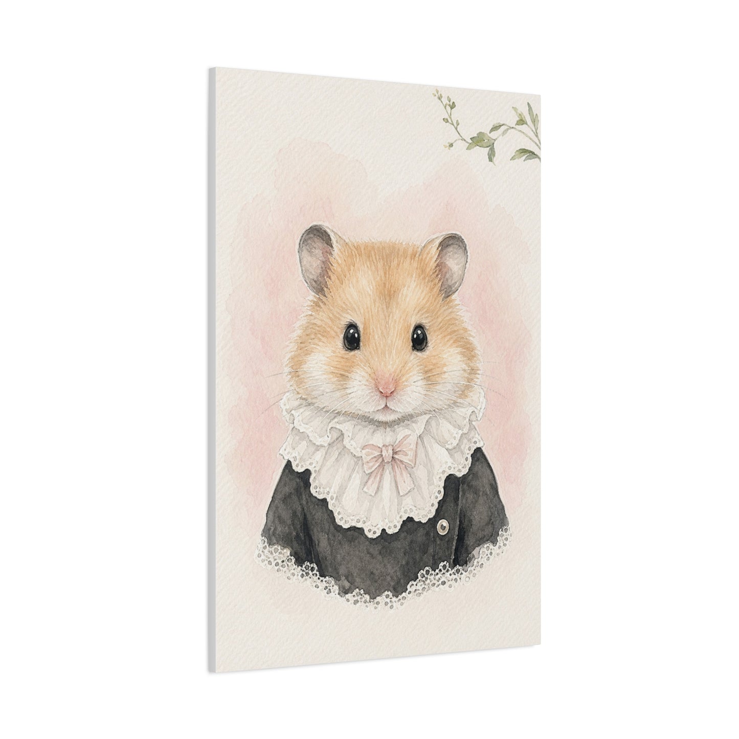Baby Hamster Nursery Canvas Wall Art | Watercolor Animal Print | Kids Room Decor
