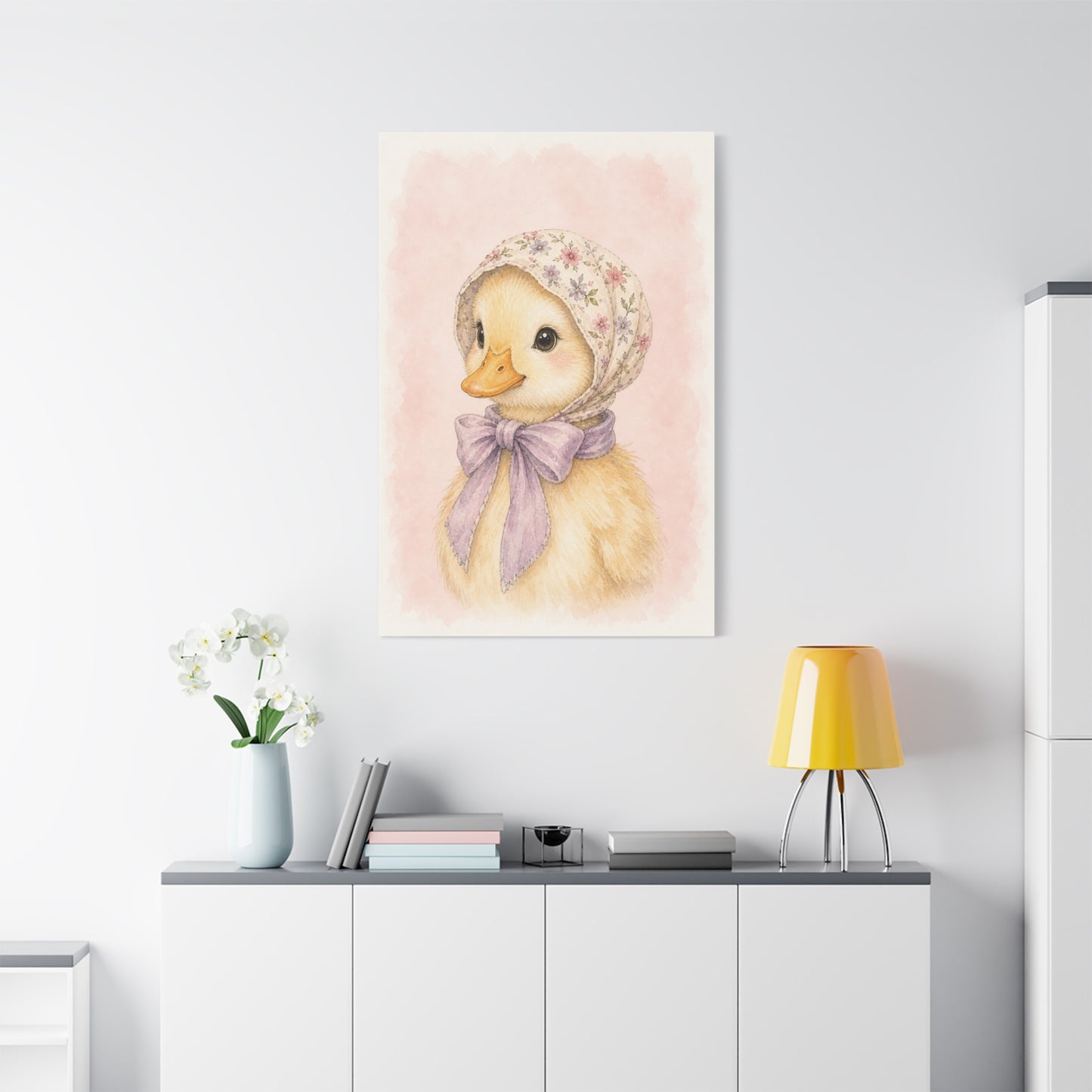 Baby Duck Nursery Canvas Wall Art | Watercolor Animal Print | Kids Room Decor