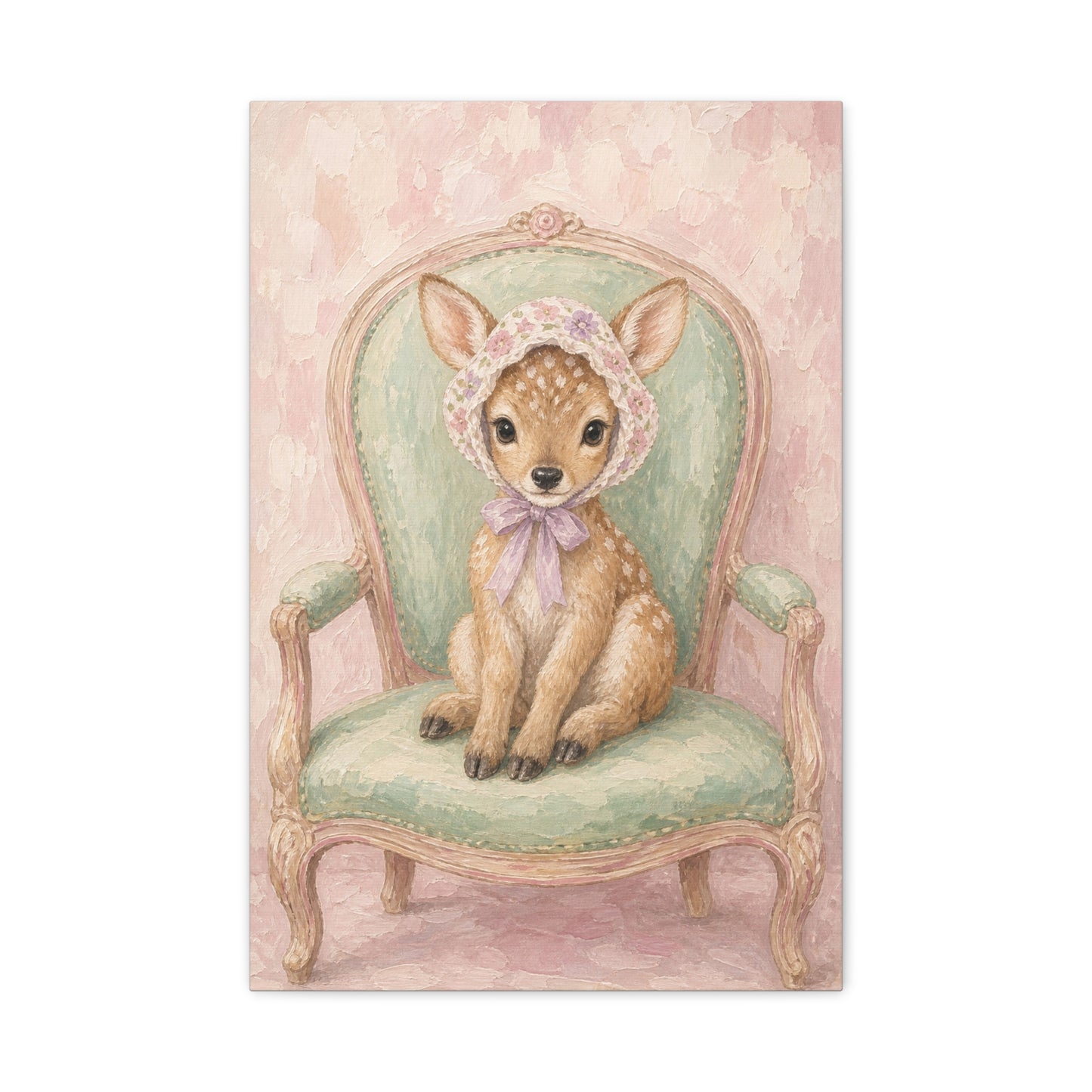 Baby Deer Nursery Canvas Wall Art | Watercolor Animal Print | Kids Room Decor