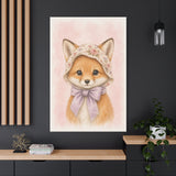 Baby Fox Nursery Canvas Wall Art — Floral & lavender series. Product mockup 24 of 24.