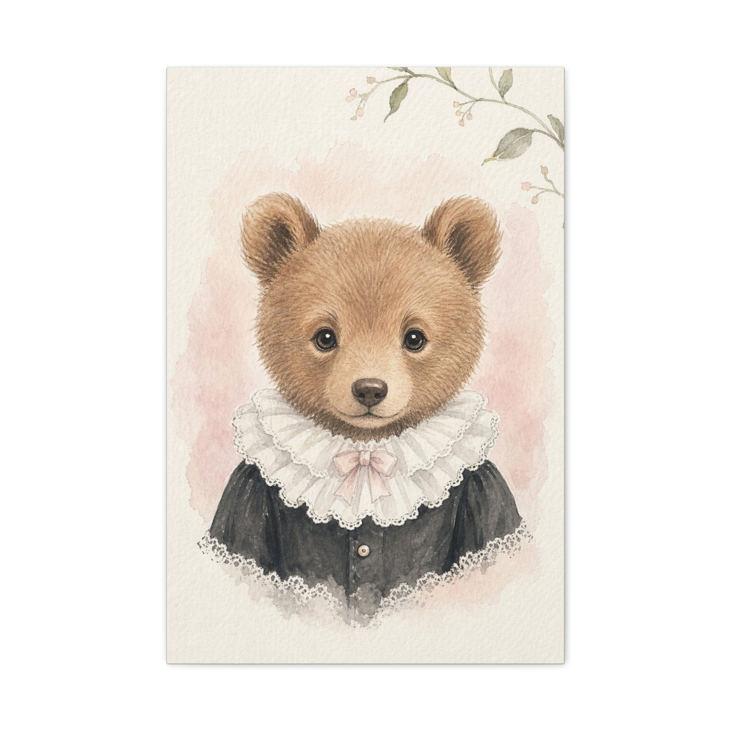 Baby Bear Nursery Canvas Wall Art | Watercolor Animal Print | Kids Room Decor