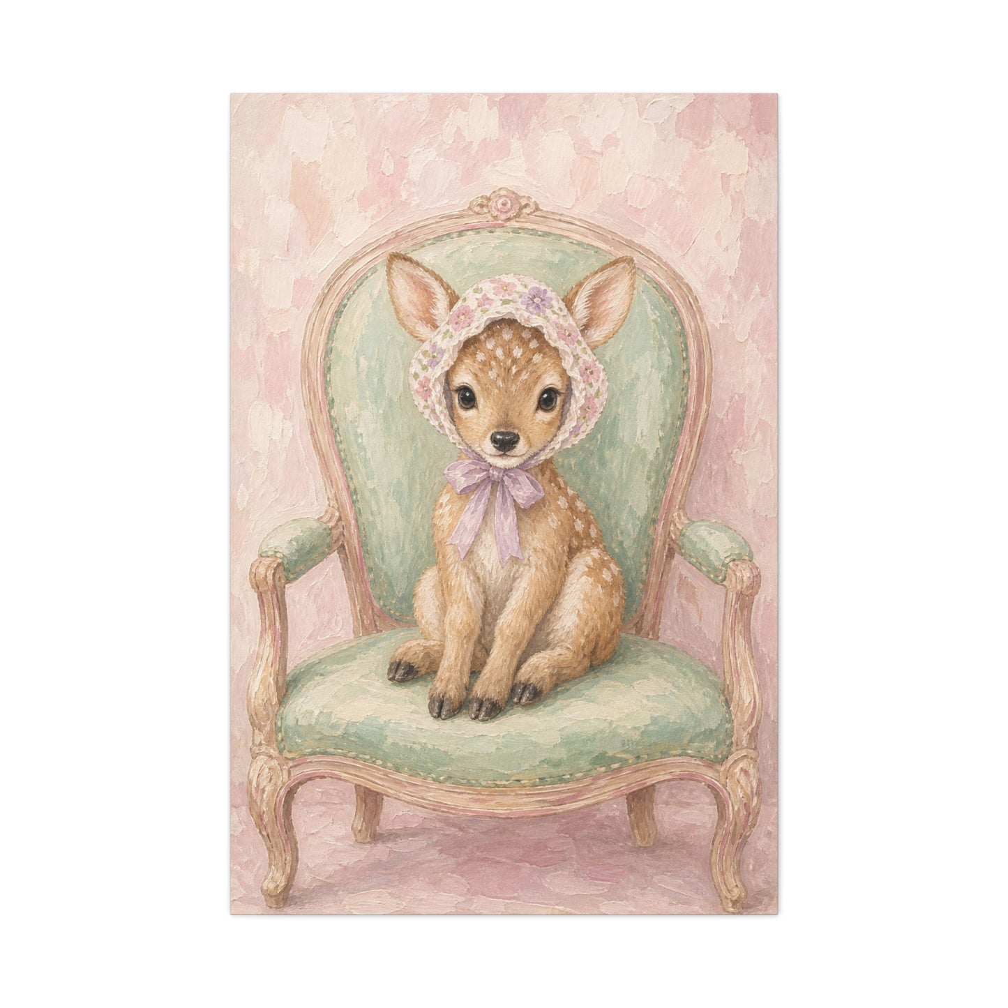 Baby Deer Nursery Canvas Wall Art | Watercolor Animal Print | Kids Room Decor