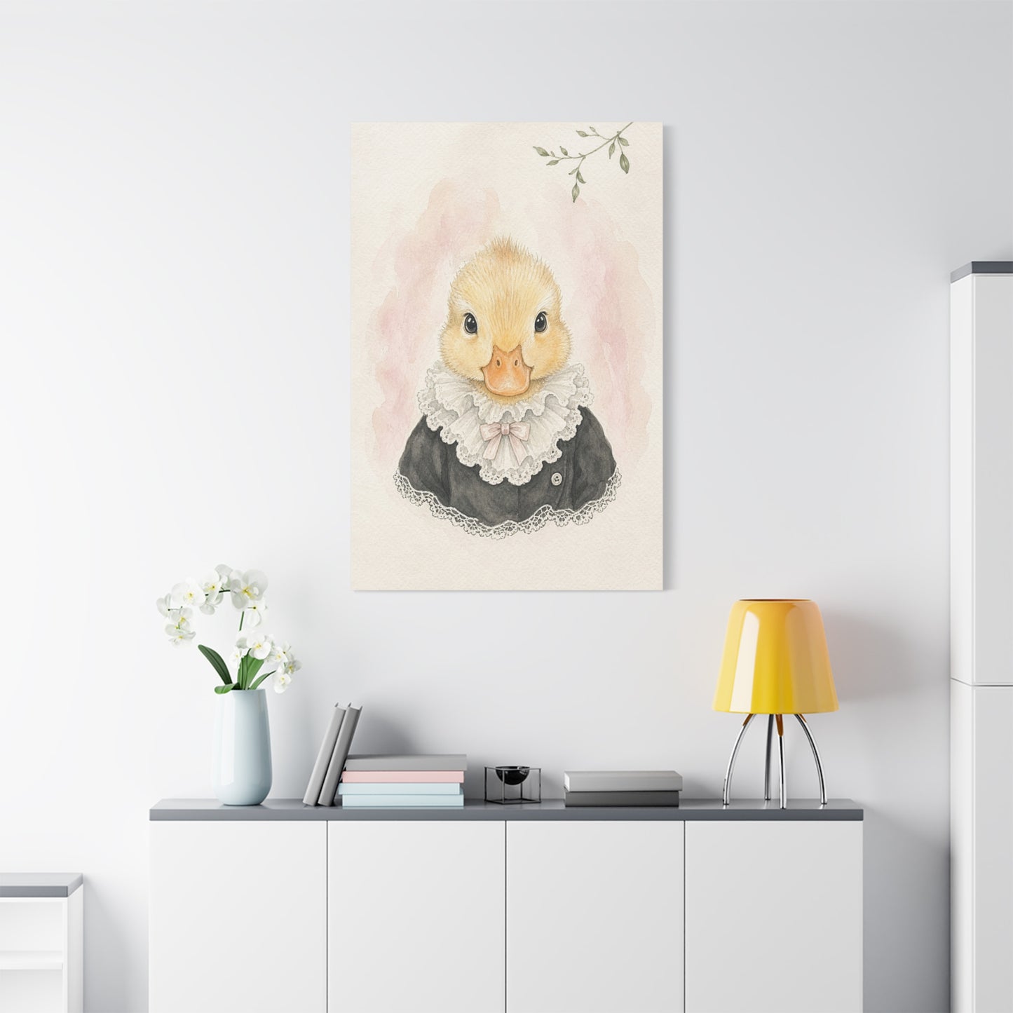 Baby Duck Nursery Canvas Wall Art | Watercolor Animal Print | Kids Room Decor