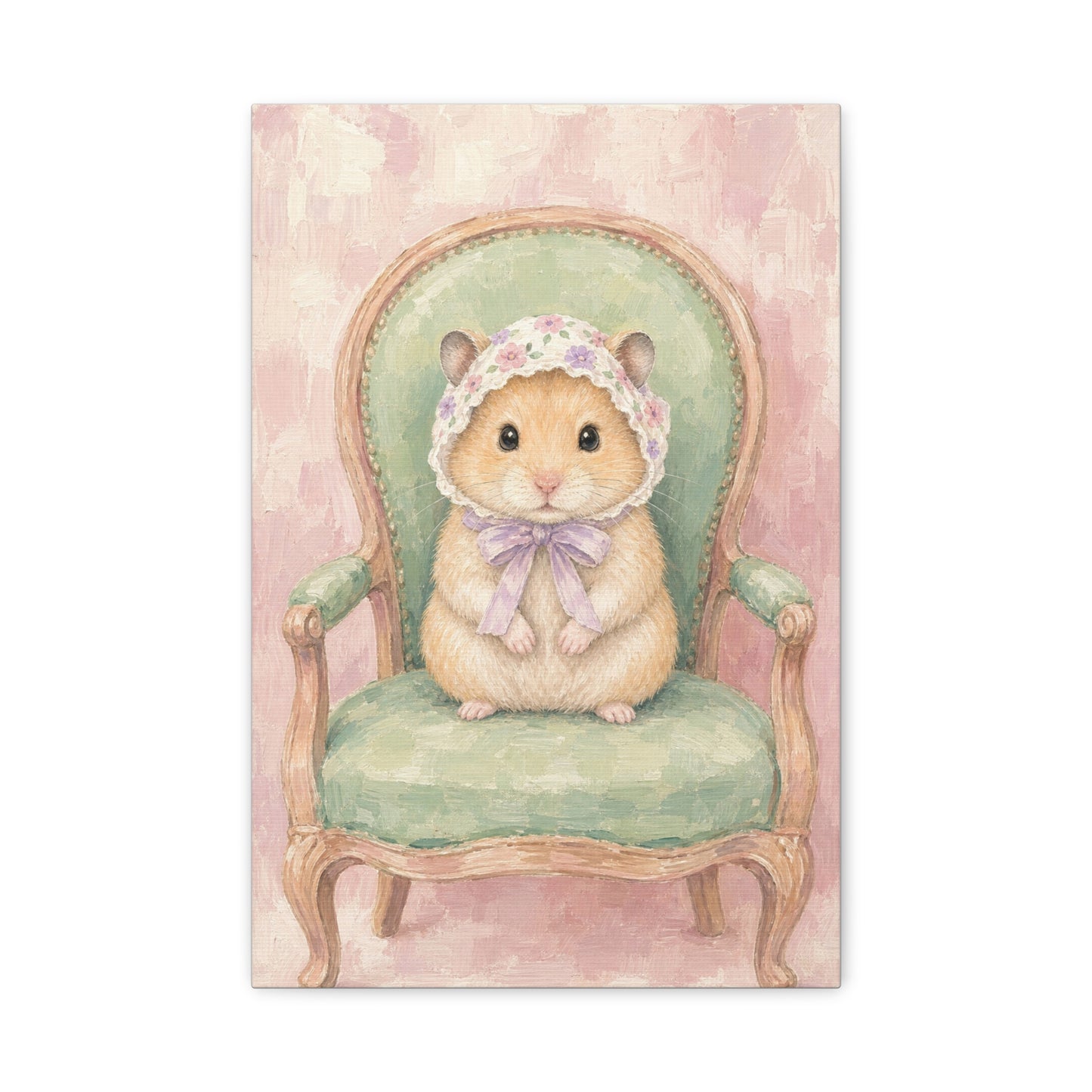 Baby Hamster Nursery Canvas Wall Art | Watercolor Animal Print | Kids Room Decor
