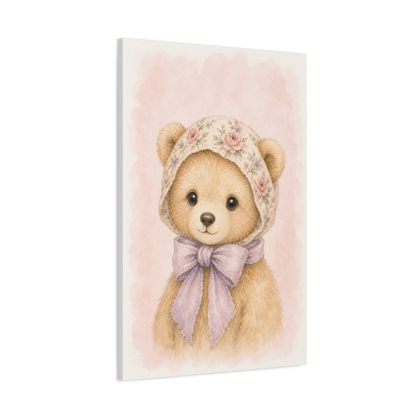 Baby Bear Nursery Canvas Wall Art | Watercolor Animal Print | Kids Room Decor