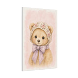 Baby Bear Nursery Canvas Wall Art — Floral & lavender series. Product mockup 16 of 24.