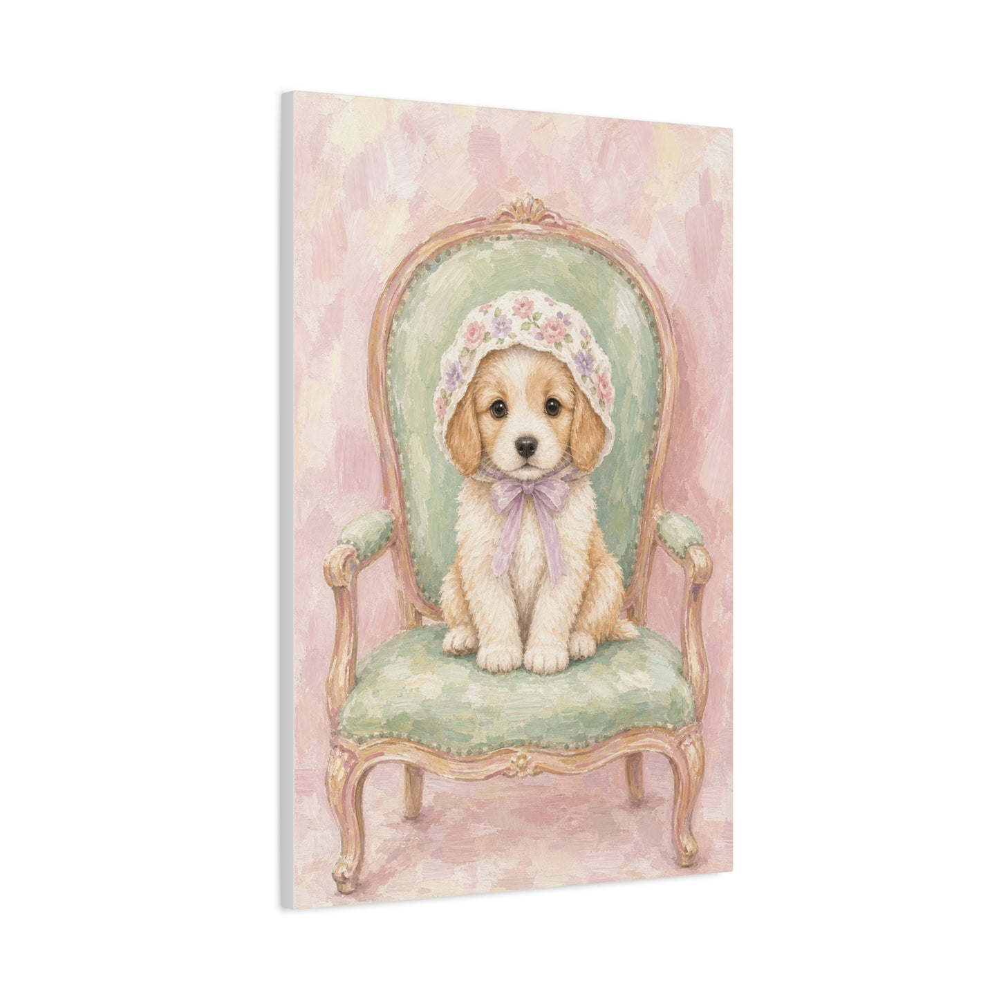 Baby Puppy Nursery Canvas Wall Art | Watercolor Animal Print | Kids Room Decor