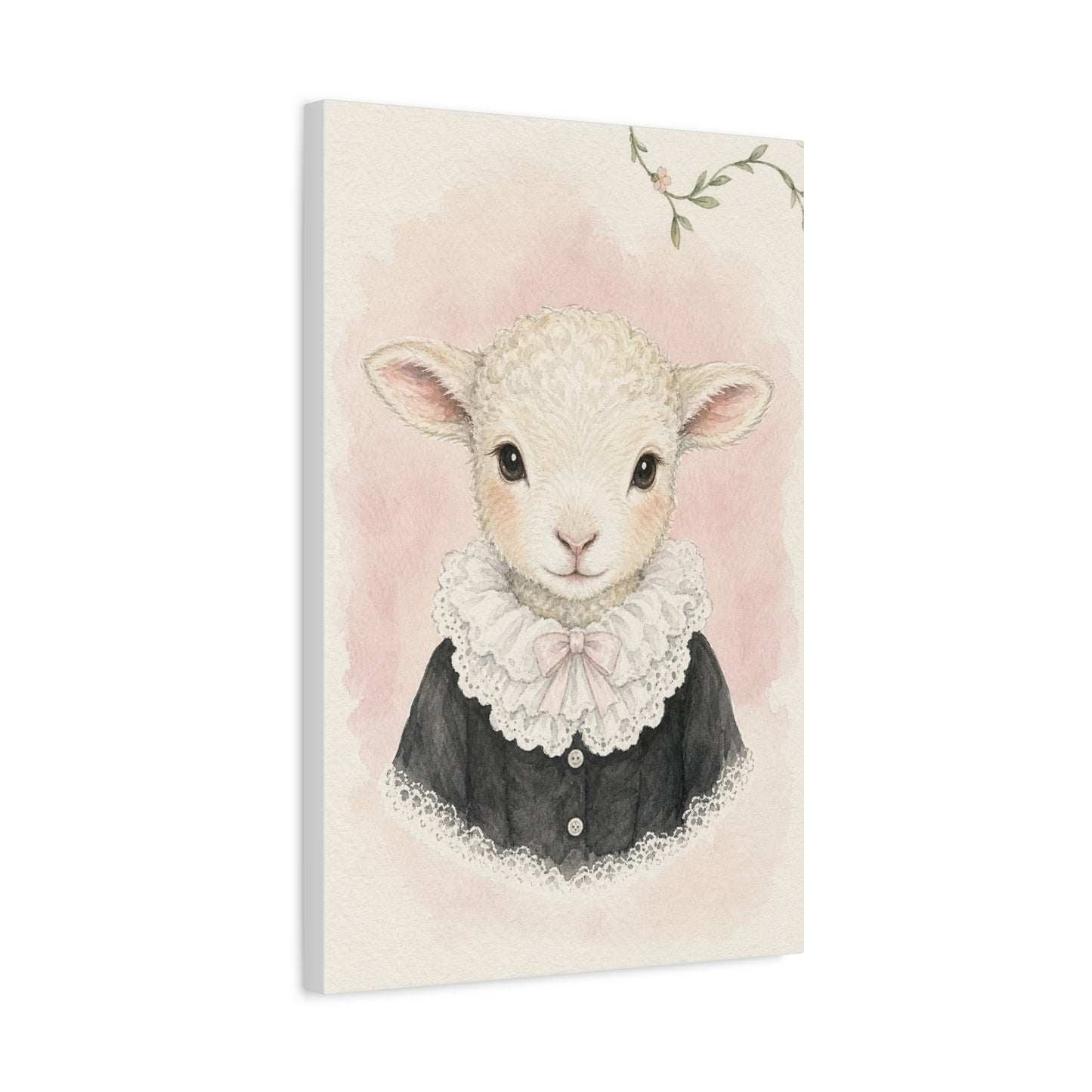Baby Lamb Nursery Canvas Wall Art | Watercolor Animal Print | Kids Room Decor