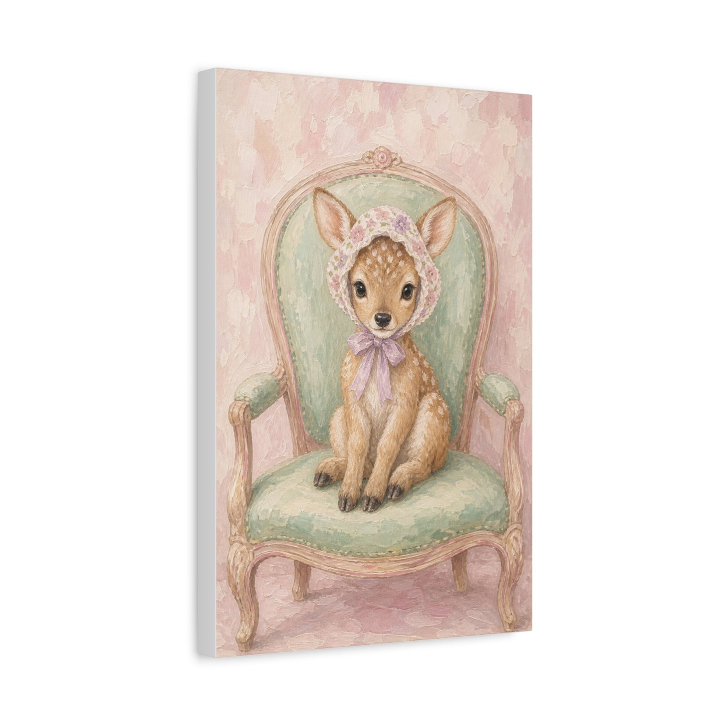 Baby Deer Nursery Canvas Wall Art | Watercolor Animal Print | Kids Room Decor