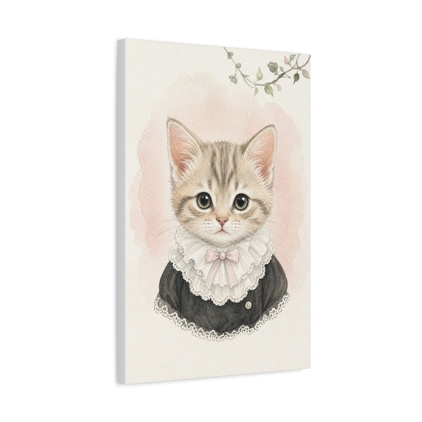 Baby Kitten Nursery Canvas Wall Art | Watercolor Animal Print | Kids Room Decor