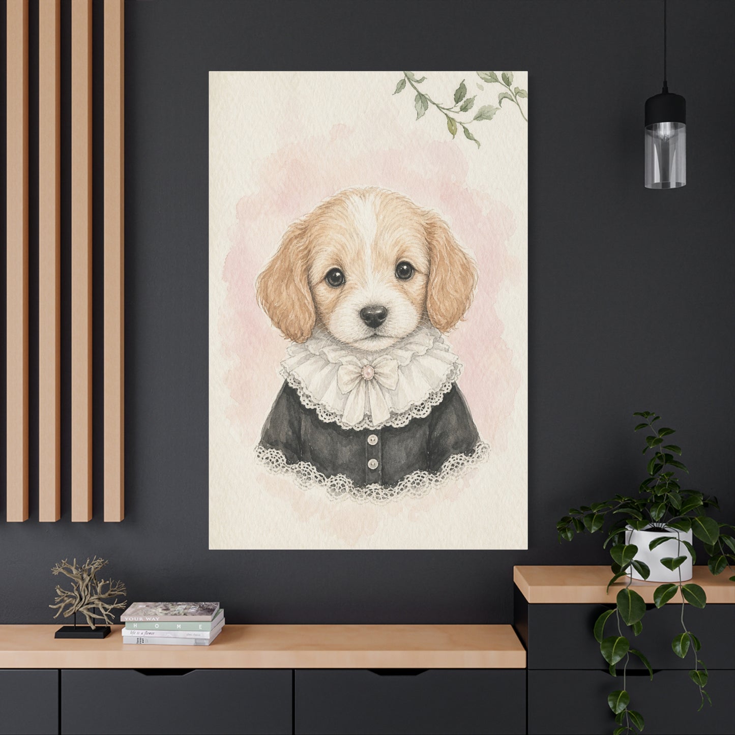 Baby Puppy Nursery Canvas Wall Art | Watercolor Animal Print | Kids Room Decor