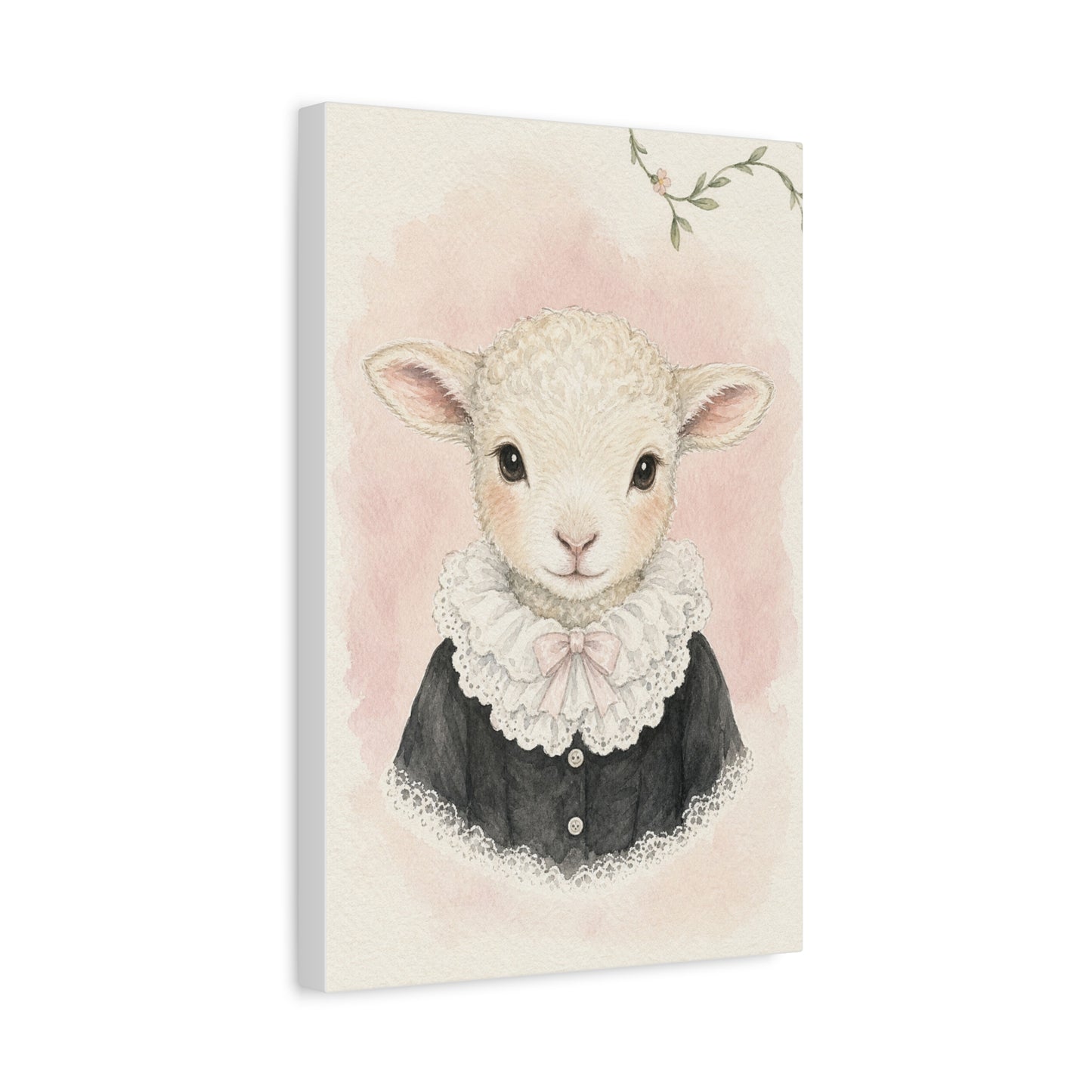 Baby Lamb Nursery Canvas Wall Art | Watercolor Animal Print | Kids Room Decor