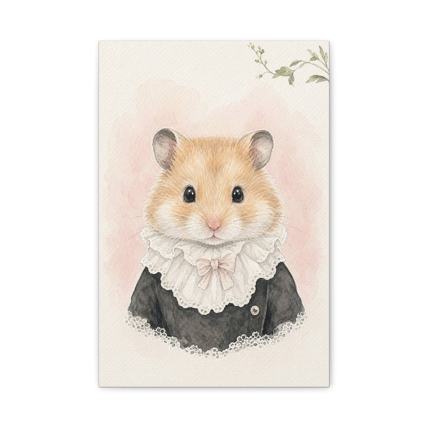 Baby Hamster Nursery Canvas Wall Art | Watercolor Animal Print | Kids Room Decor