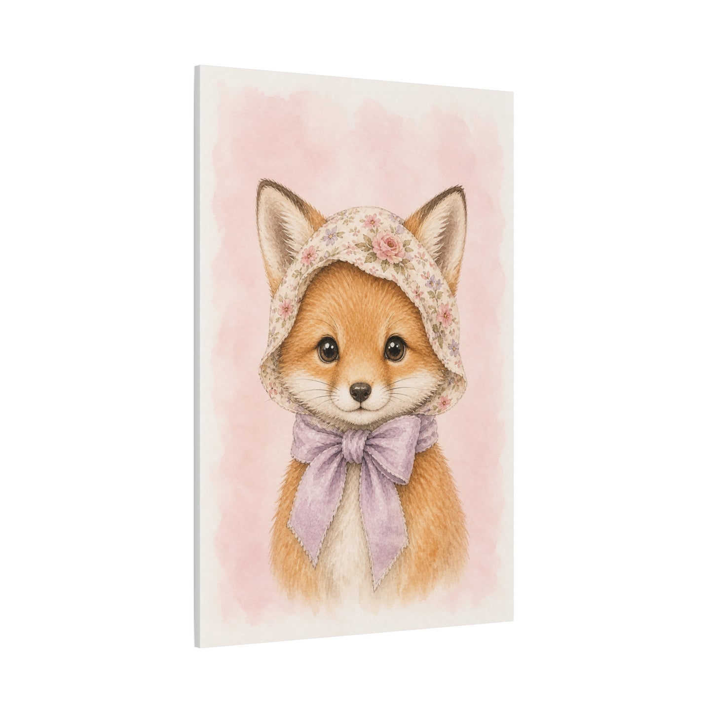 Baby Fox Nursery Canvas Wall Art | Watercolor Animal Print | Kids Room Decor