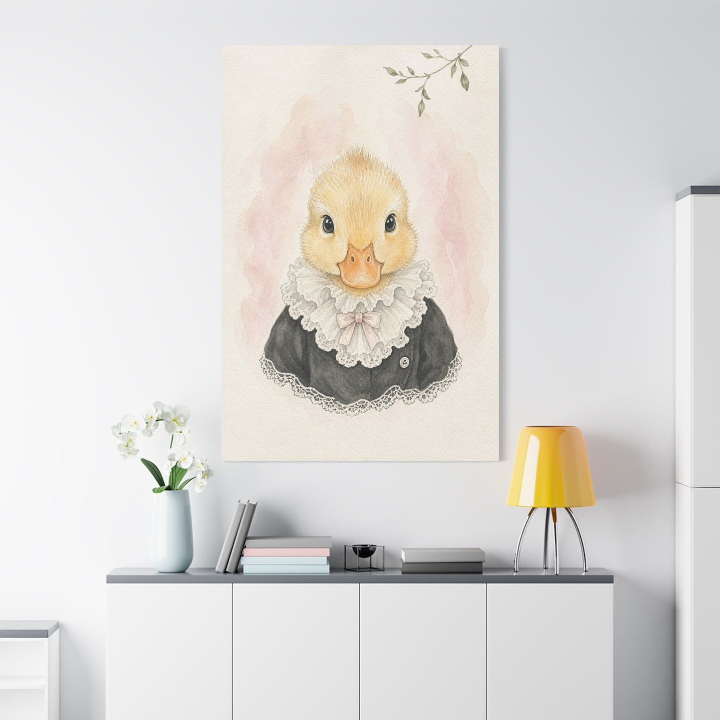 Baby Duck Nursery Canvas Wall Art | Watercolor Animal Print | Kids Room Decor
