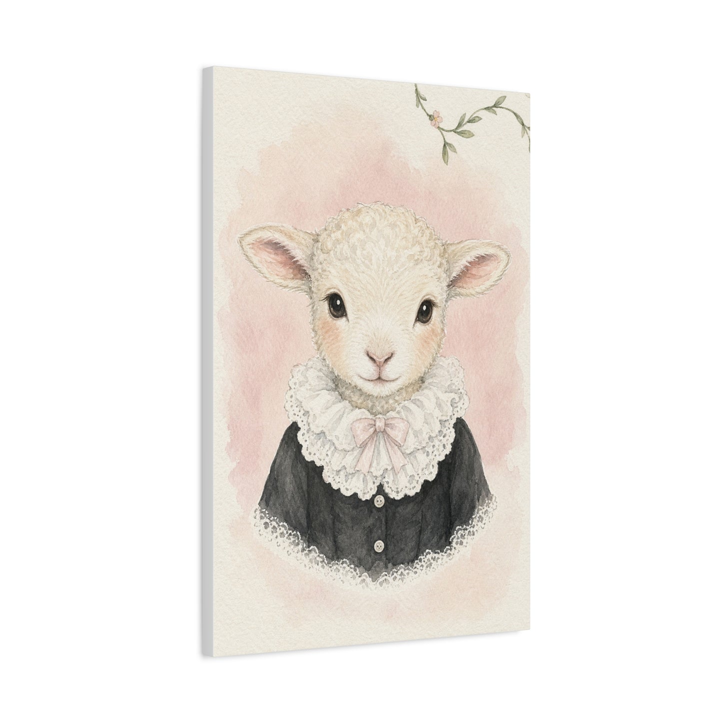 Baby Lamb Nursery Canvas Wall Art | Watercolor Animal Print | Kids Room Decor