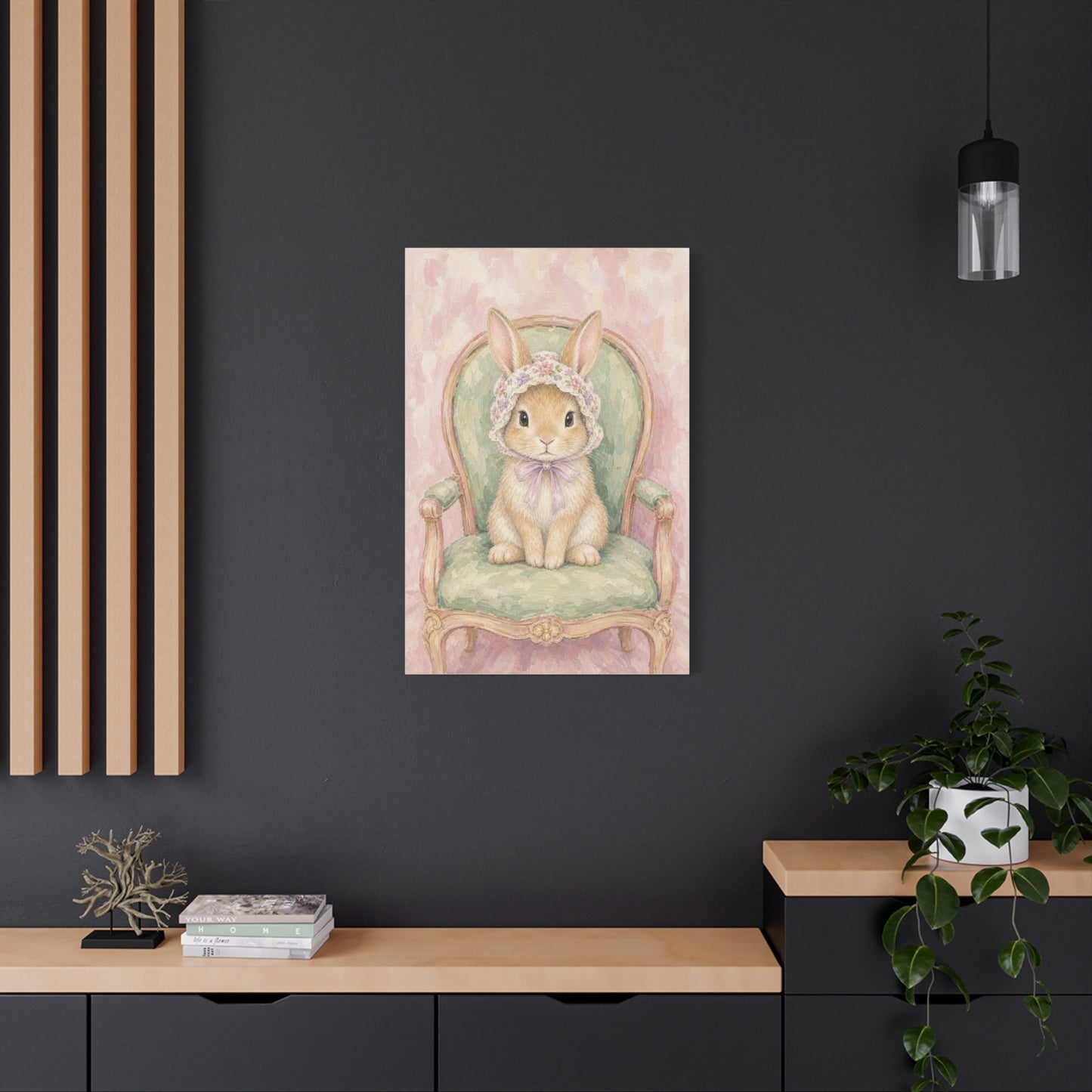 Baby Rabbit Nursery Canvas Wall Art | Watercolor Animal Print | Kids Room Decor