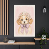 Baby Puppy Nursery Canvas Wall Art — Floral & lavender series. Product mockup 24 of 24.
