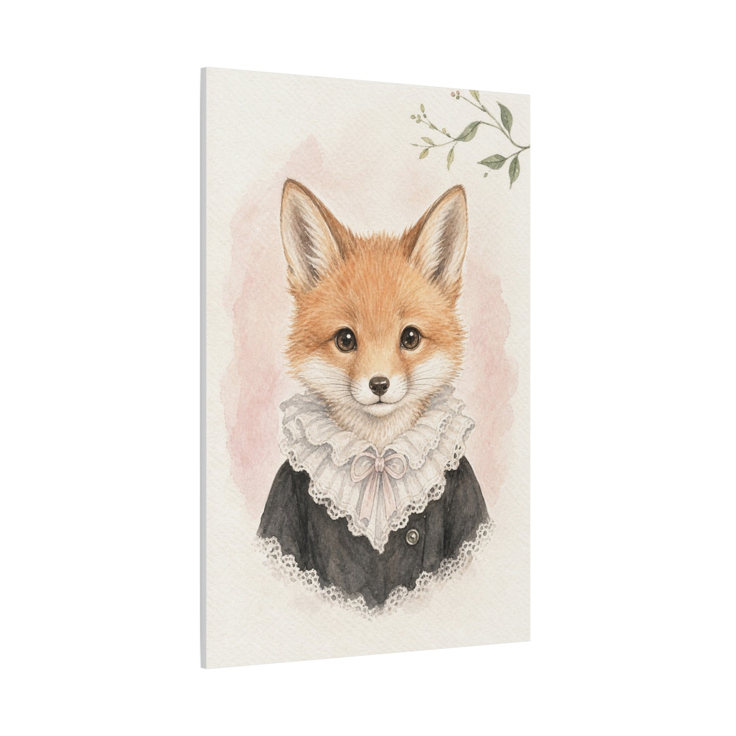 Baby Fox Nursery Canvas Wall Art | Watercolor Animal Print | Kids Room Decor