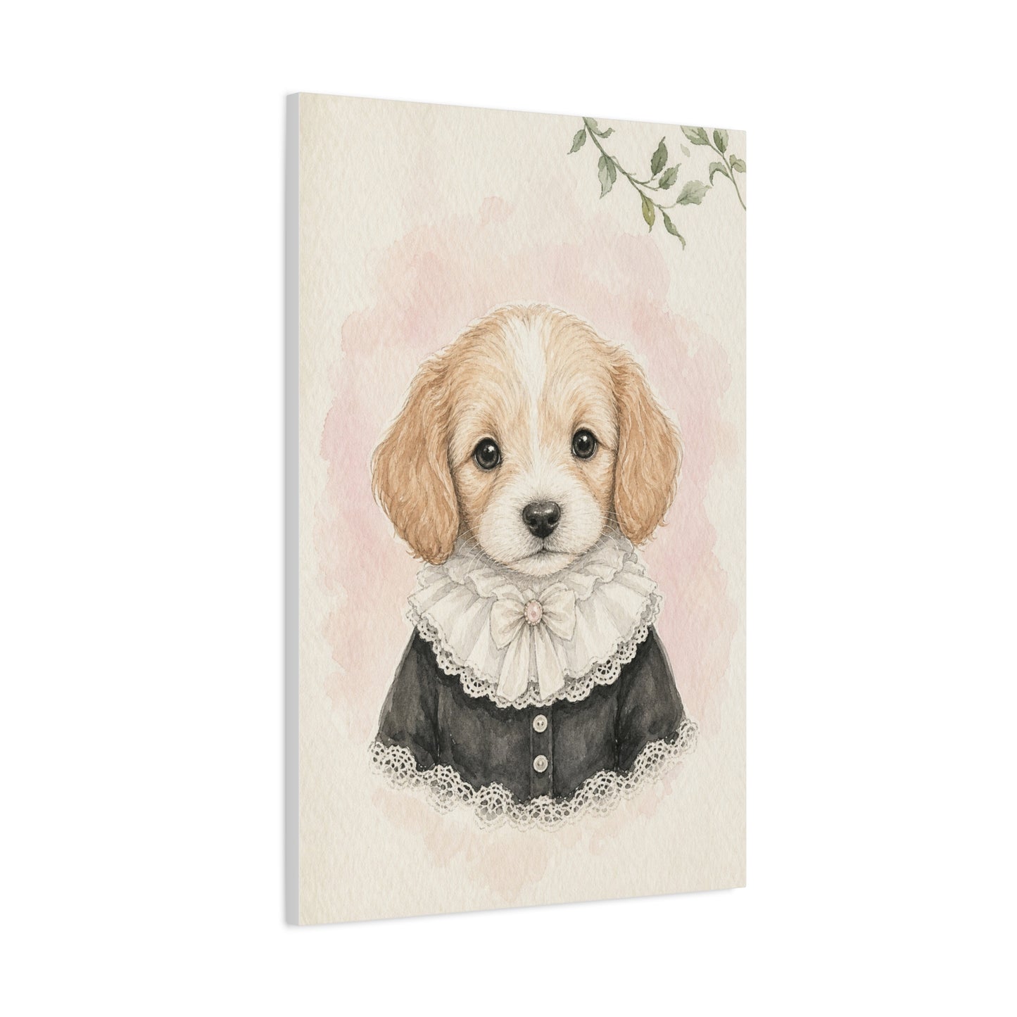 Baby Puppy Nursery Canvas Wall Art | Watercolor Animal Print | Kids Room Decor