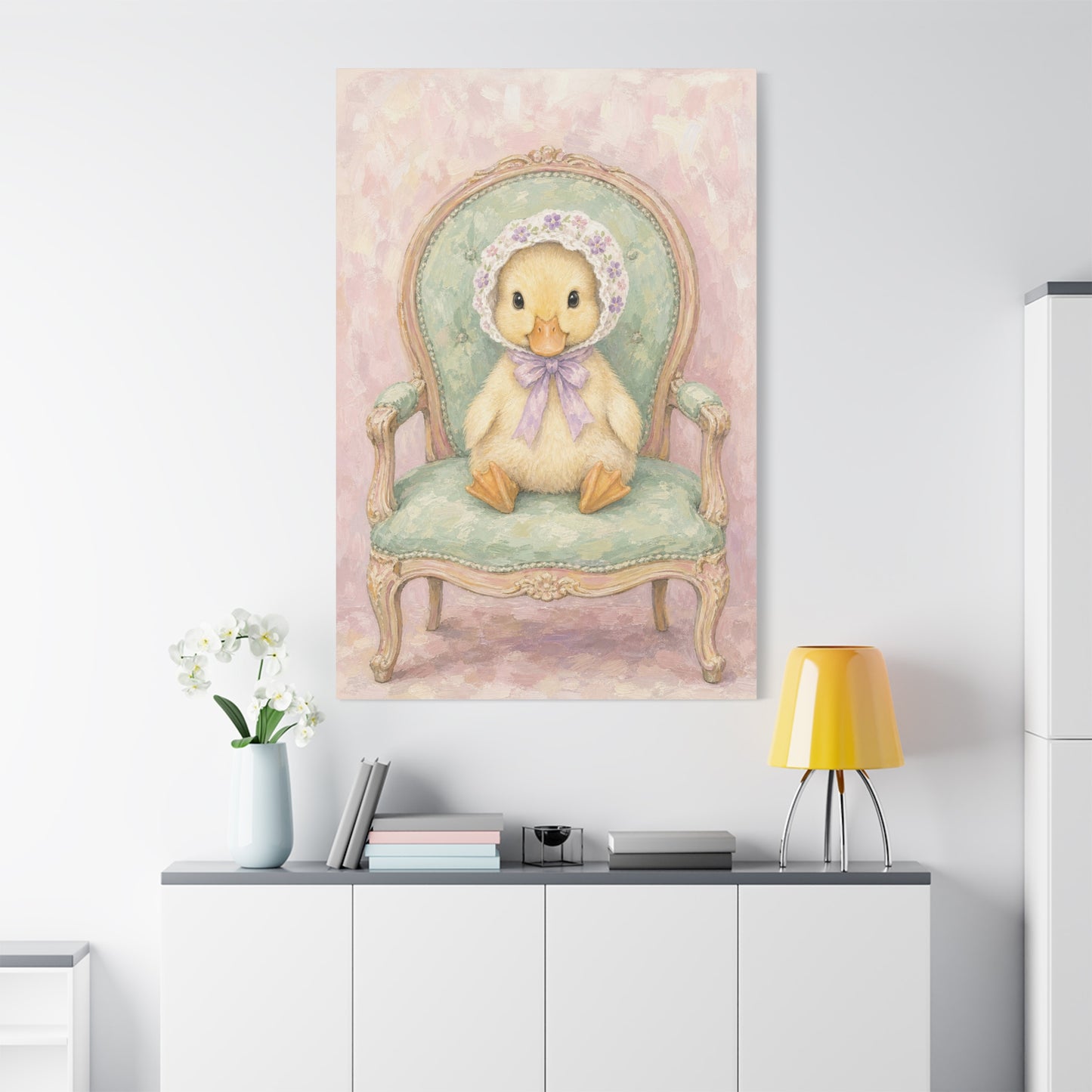 Baby Duck Nursery Canvas Wall Art | Watercolor Animal Print | Kids Room Decor