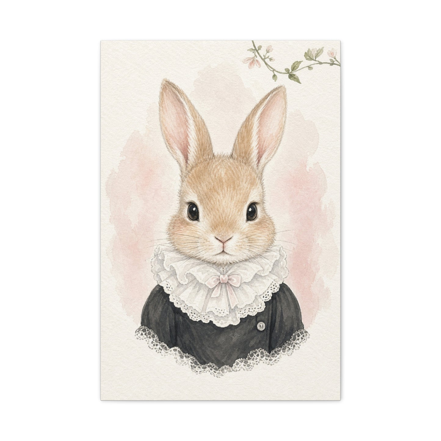 Baby Rabbit Nursery Canvas Wall Art | Watercolor Animal Print | Kids Room Decor
