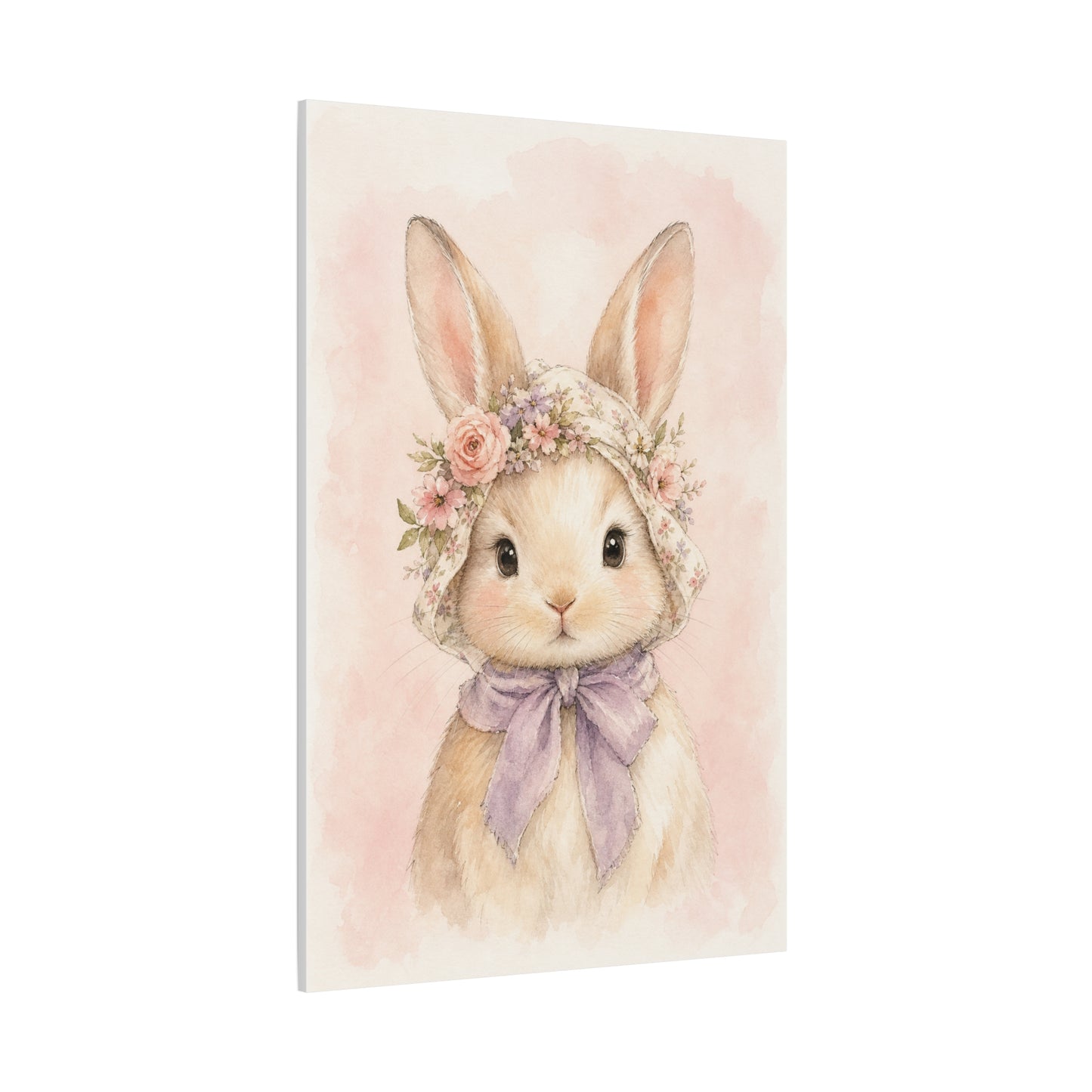 Baby Rabbit Nursery Canvas Wall Art | Watercolor Animal Print | Kids Room Decor