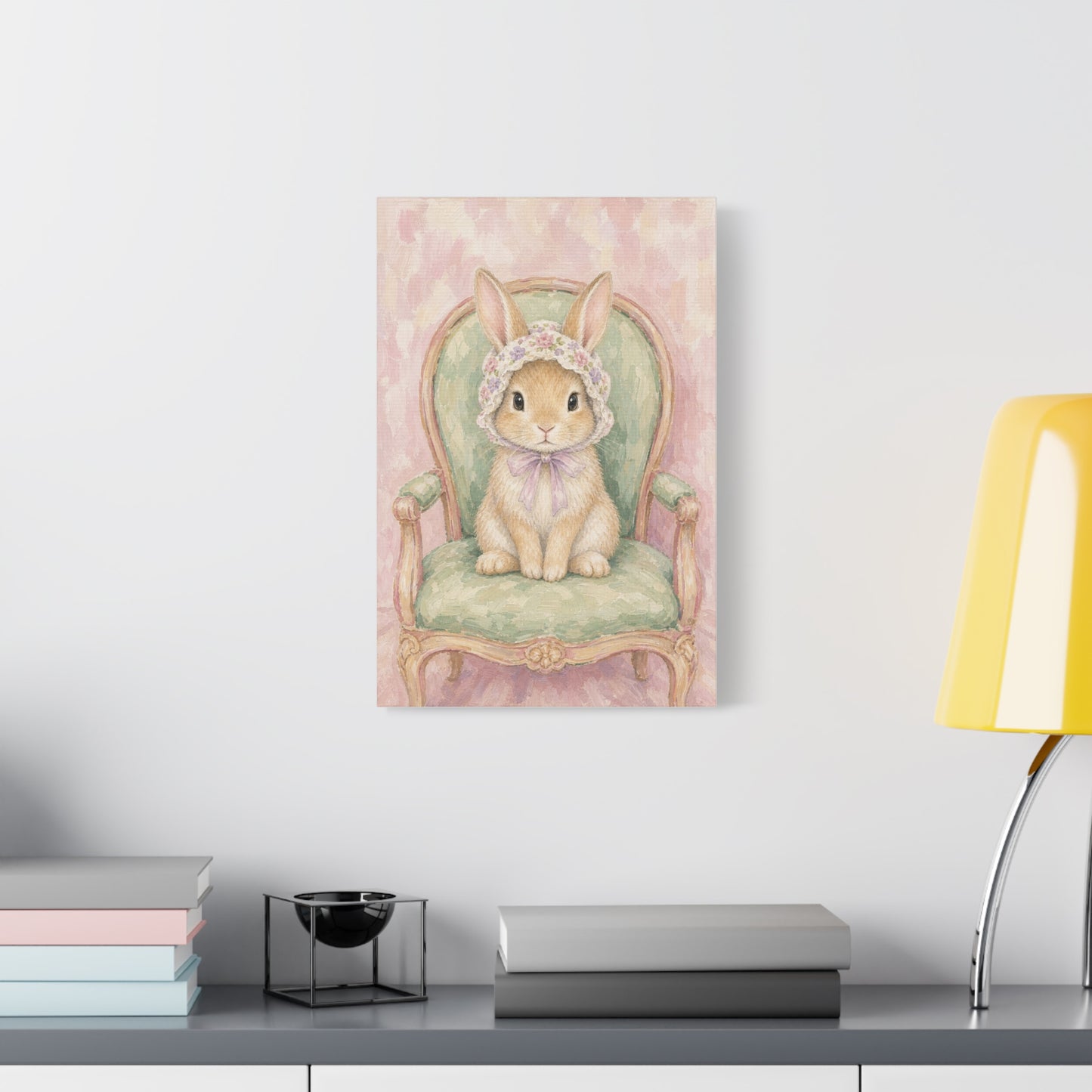 Baby Rabbit Nursery Canvas Wall Art | Watercolor Animal Print | Kids Room Decor