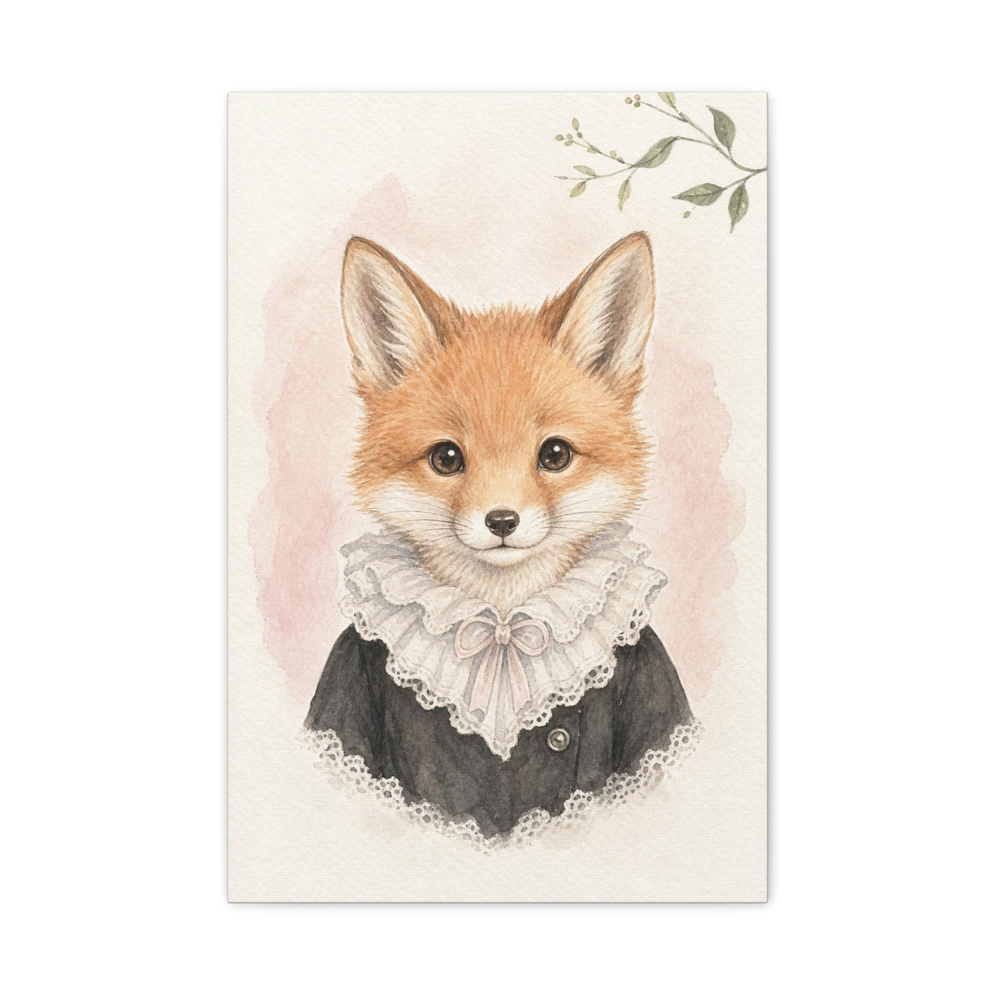 Baby Fox Nursery Canvas Wall Art | Watercolor Animal Print | Kids Room Decor