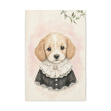 Baby Puppy Nursery Canvas Wall Art — Lace collar series. Product mockup 3 of 24.