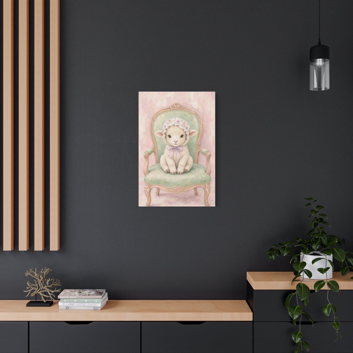 Baby Lamb Nursery Canvas Wall Art | Watercolor Animal Print | Kids Room Decor