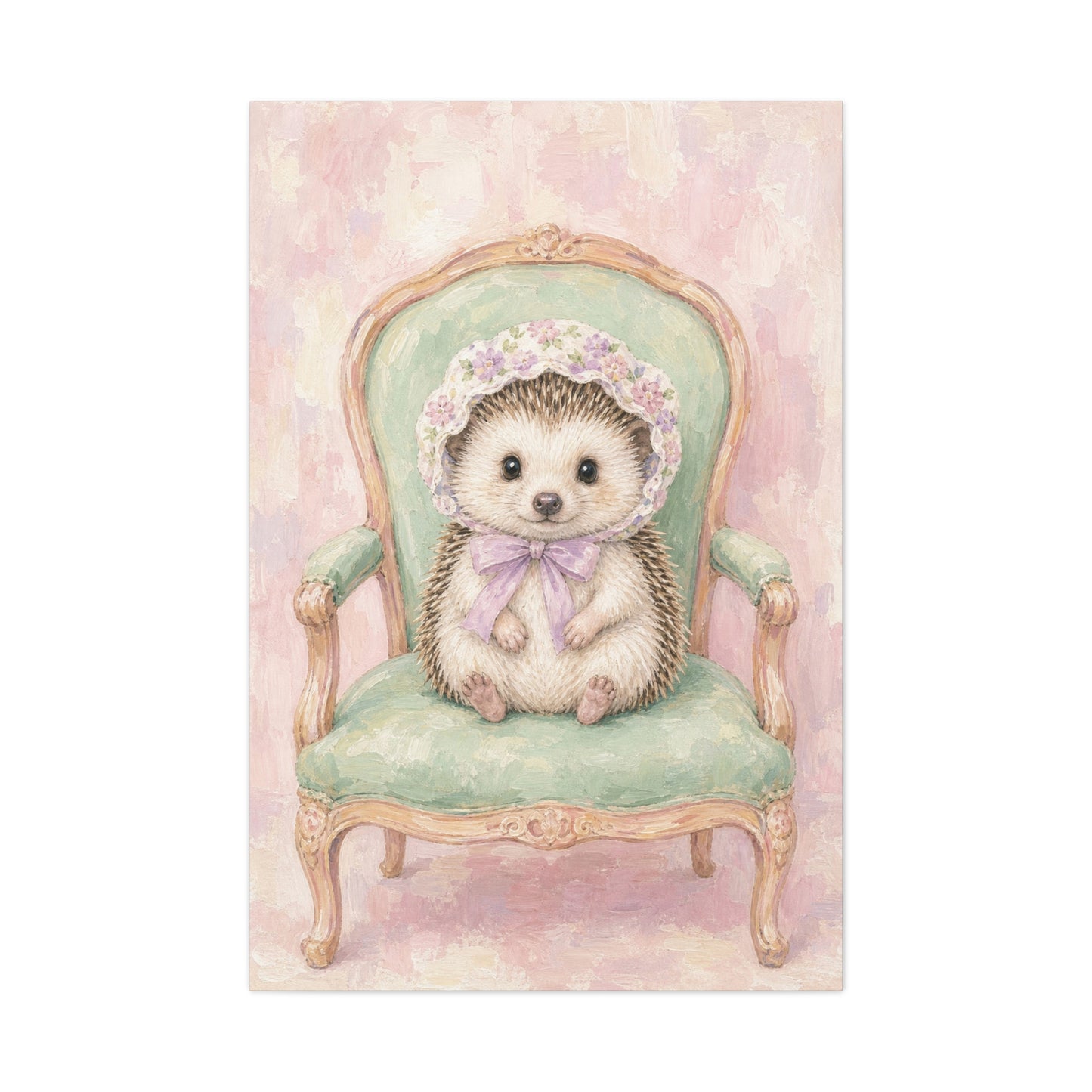 Baby Hedgehog Nursery Canvas Wall Art | Watercolor Animal Print | Kids Room Decor
