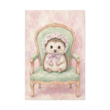 Baby Hedgehog Nursery Canvas Wall Art — Vintage armchair series. Product mockup 5 of 24.