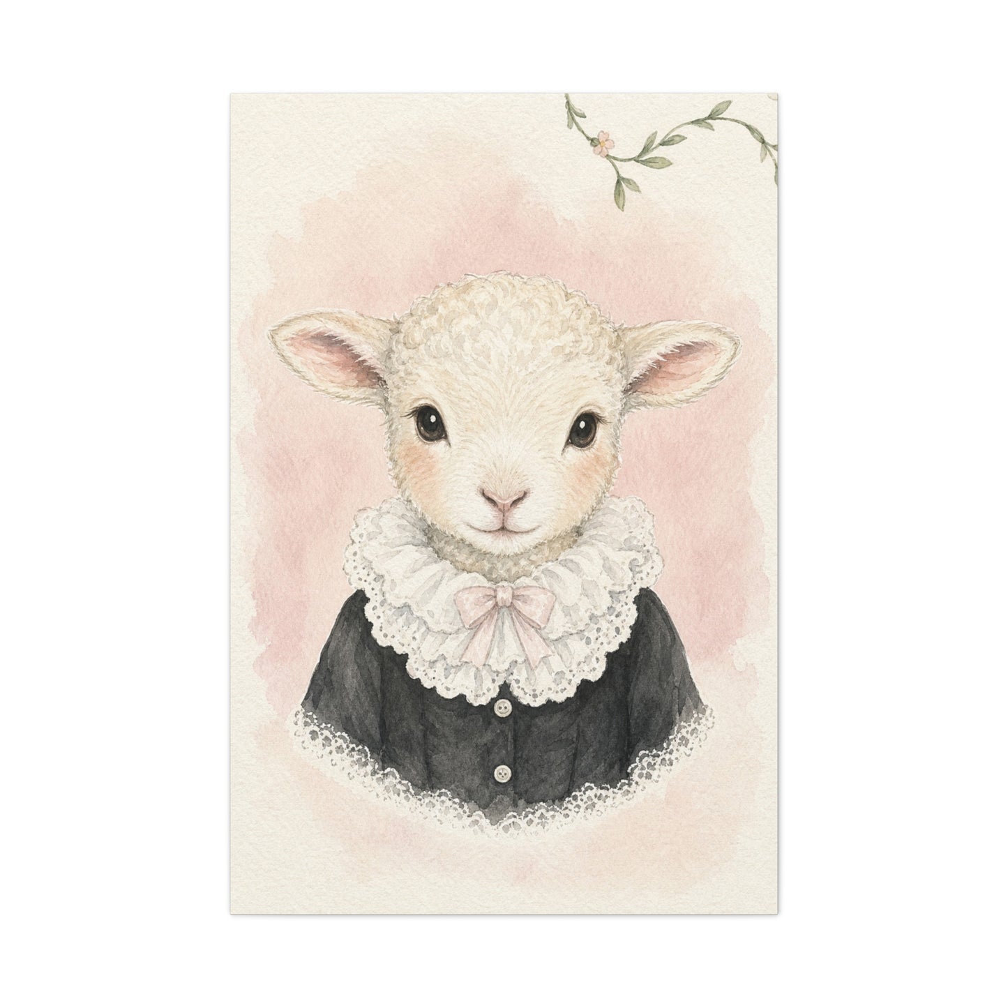 Baby Lamb Nursery Canvas Wall Art | Watercolor Animal Print | Kids Room Decor