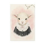 Baby Lamb Nursery Canvas Wall Art — Lace collar series. Product mockup 5 of 24.