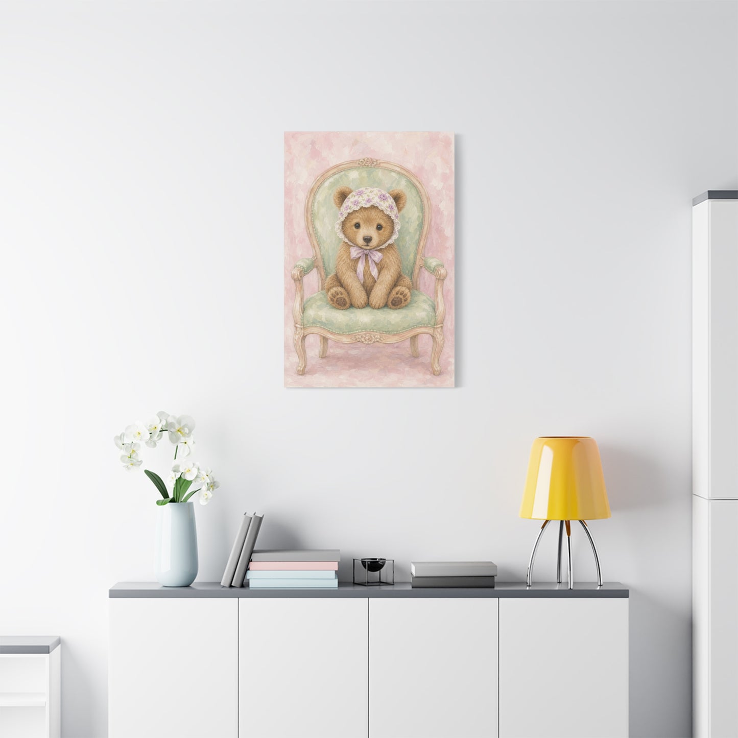 Baby Bear Nursery Canvas Wall Art | Watercolor Animal Print | Kids Room Decor