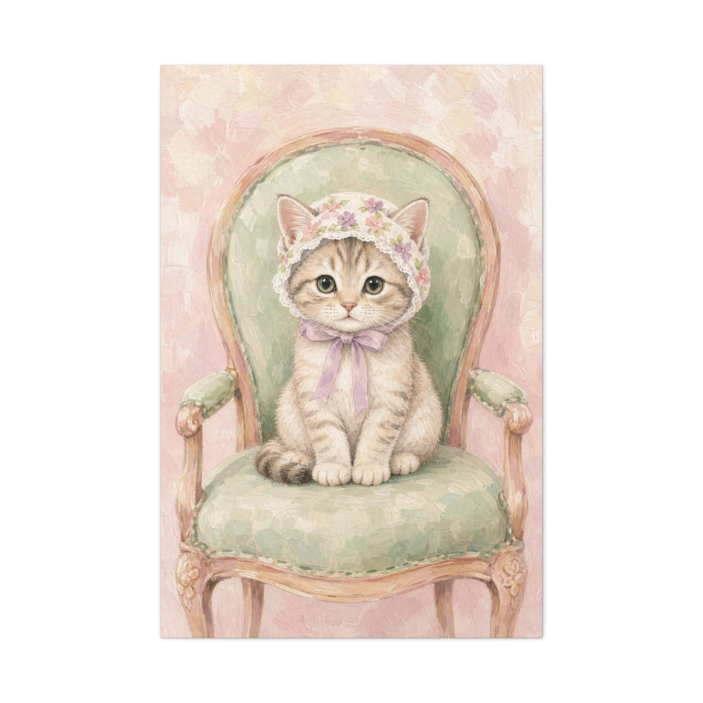 Baby Kitten Nursery Canvas Wall Art | Watercolor Animal Print | Kids Room Decor