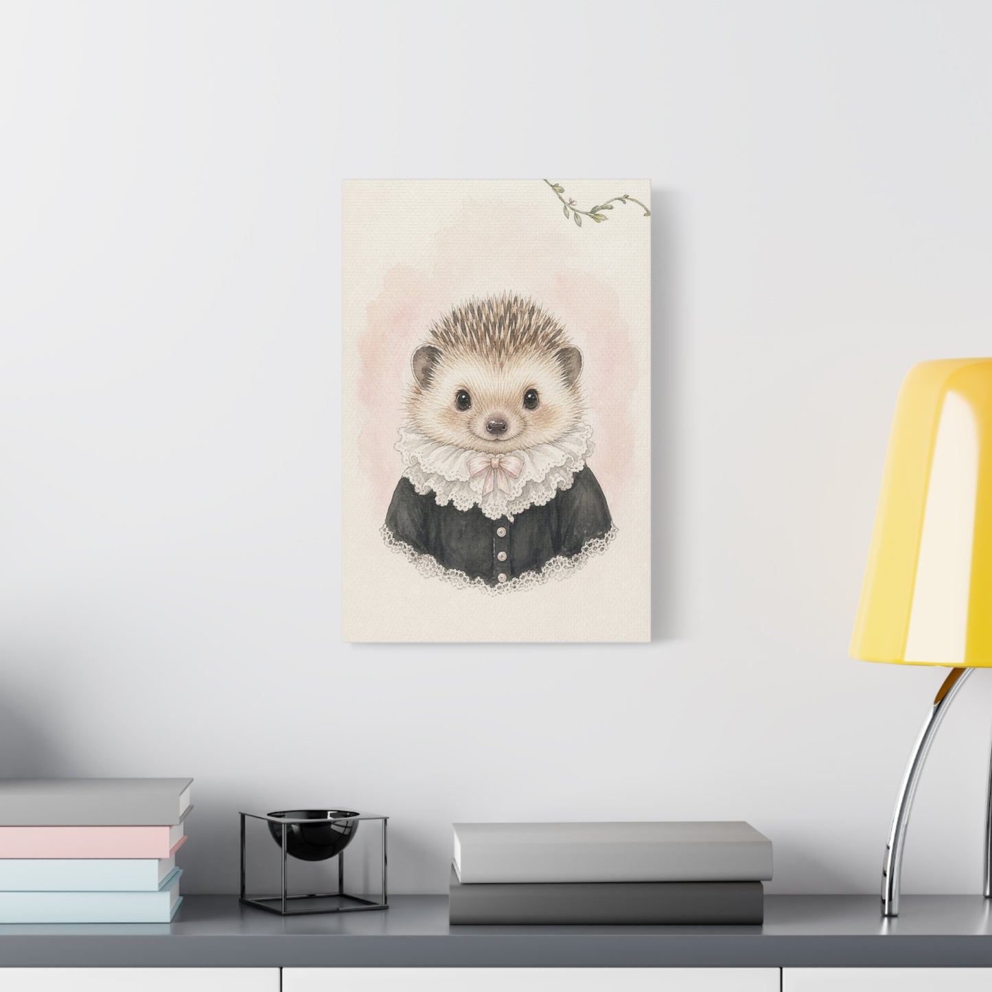 Baby Hedgehog Nursery Canvas Wall Art | Watercolor Animal Print | Kids Room Decor